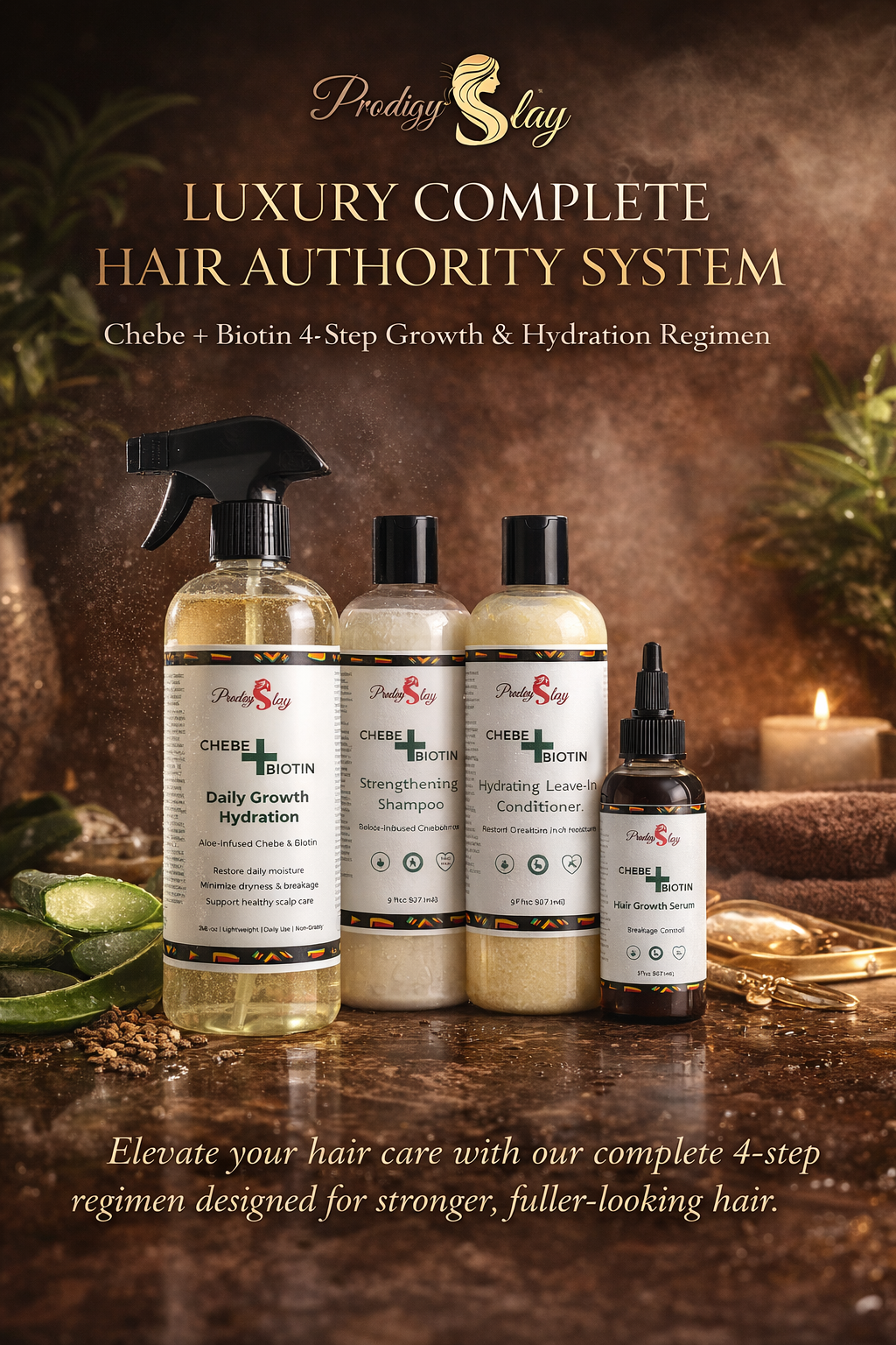 Luxury Complete Hair Authority System
Chebe + Biotin 4-Step Regimen