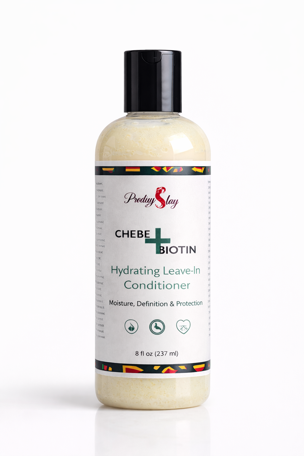 Hydrating leave-in conditioner bottle with label on a white background