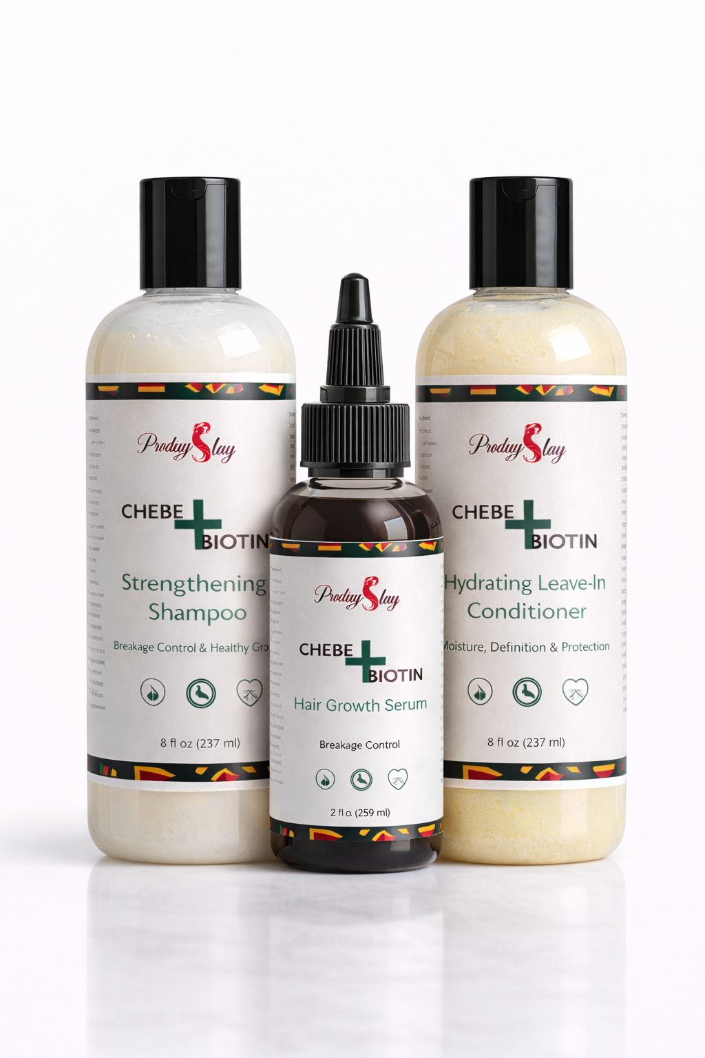 Three bottles of Prodigyslay hair growth system