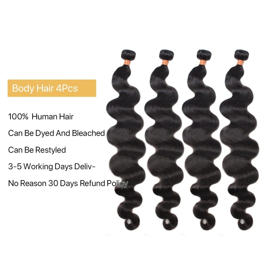 Body Wave bundles human hair Brazilian Natural Black Hair Weave 4 Remy Human hair bundles Deals for Black Women Hair Extensions Bundles Prodigyslay 