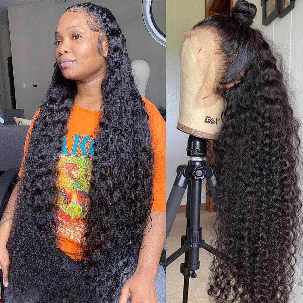 Human Hair Wigs for Black Women 13x4 Deep Wave Lace Front Wigs
